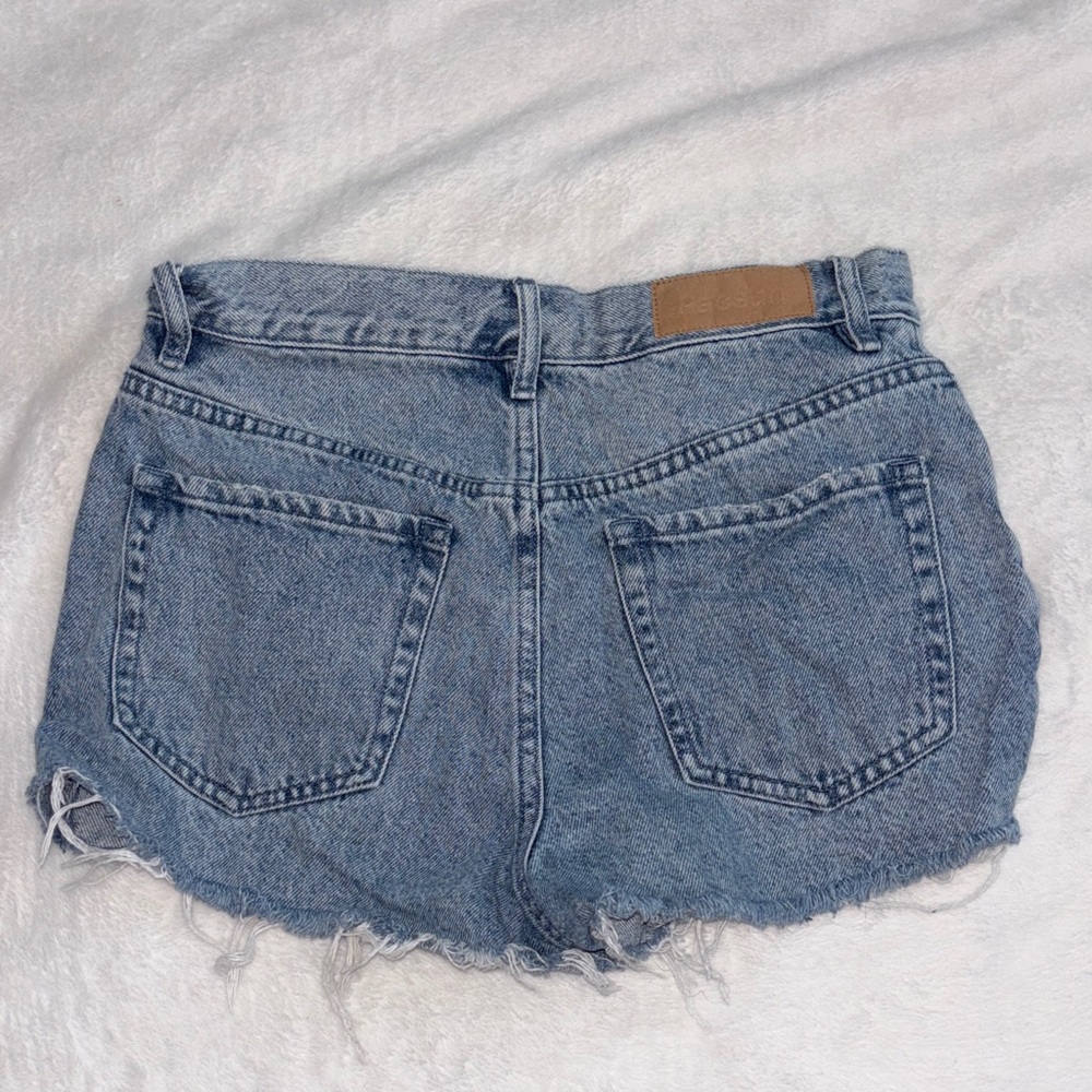 Blue Denim Distressed Women Shorts - Picture 2 of 4